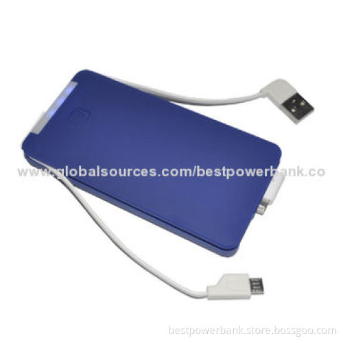Multifunction Built-in Cable And Adapter 6,000mAh Power Banks, ABS Material With Surface Rubber Oil